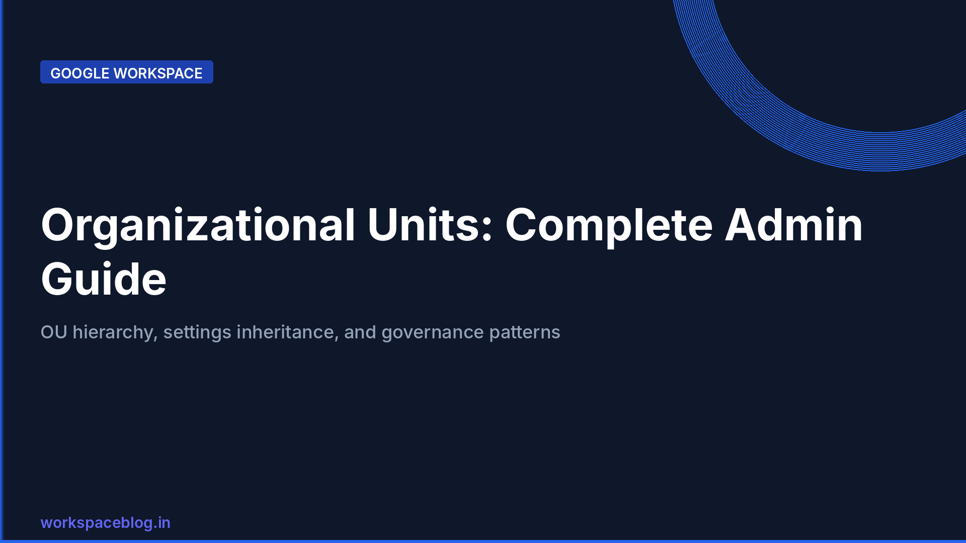 Google Workspace Organizational Units: Structure, Strategy, and Admin Management Guide